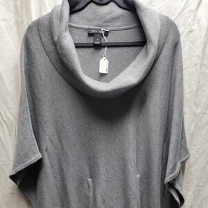 White House Black Market GreyCowl Neck Knit Cape Sweater Poncho